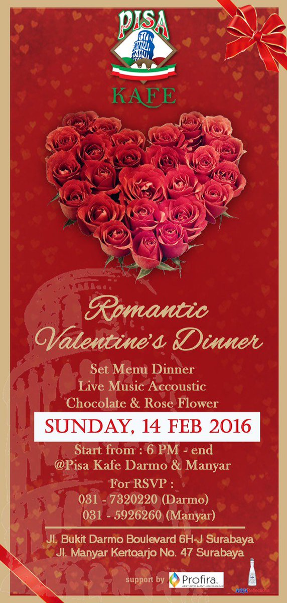 PisaCafe's tweet photo. Celebrate your valentineday with Us #eat#love#fun# @PisaCafe @surabaya https://t.co/Gf8zTDznwz