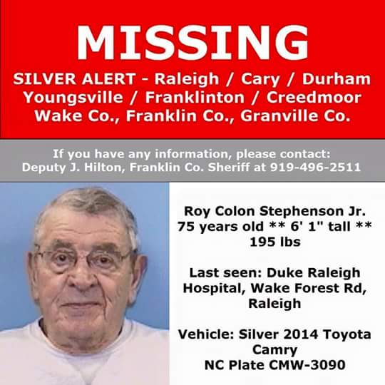 katiestephh's tweet photo. Please retweet! My Granddad has been missing since Sunday in NC &amp; you never know who this might reach! ❤ https://t.co/f7eihN0gb5