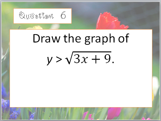 ms_kgorman's tweet photo. Pay attention to the inequality! #question6 and the answer to #question5. #alg2quizreview https://t.co/IDVyyYLJXr