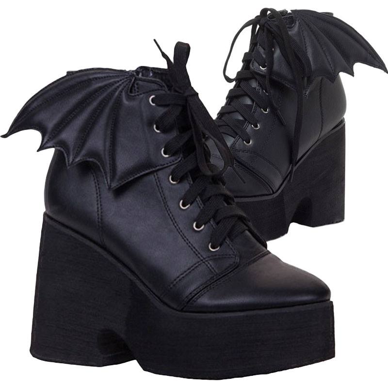 bat wing platform boots