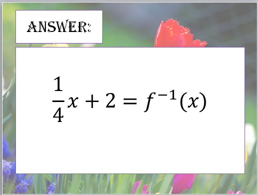 ms_kgorman's tweet image. To find the inverse you need to switch the x and the y and solve for y! #question9 #question10 #alg2quizreview