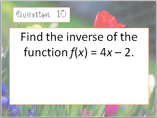 ms_kgorman's tweet image. To find the inverse you need to switch the x and the y and solve for y! #question9 #question10 #alg2quizreview