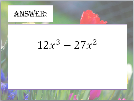 ms_kgorman's tweet image. Don't forget to distribute! Here's the answer for #question8 and your next question, #question9. #alg2quizreview