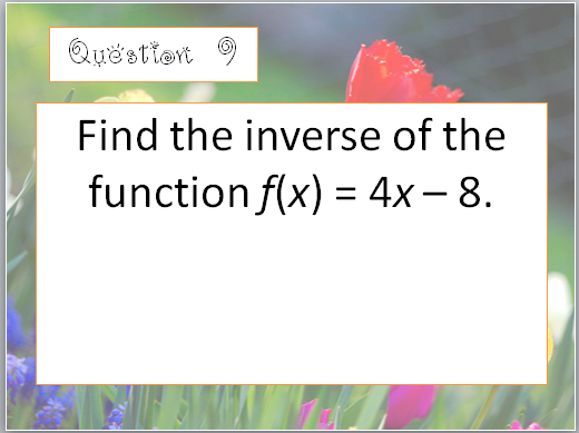 ms_kgorman's tweet image. Don't forget to distribute! Here's the answer for #question8 and your next question, #question9. #alg2quizreview