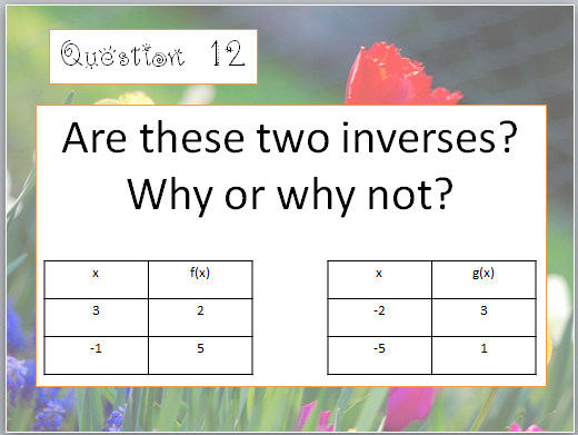 ms_kgorman's tweet image. The answer for #question11 was yes! Now get ready for #question12. #finaljeopardy #alg2quizreview