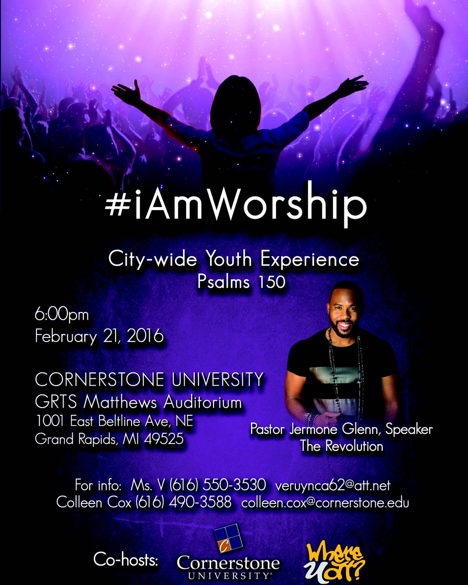 YandRRadio's tweet photo. Grand Rapids! Join us as we participate in #iAmWorship, on February 21. Pastor @jermoneglenn will be preaching! https://t.co/4UB5TE8x4Q