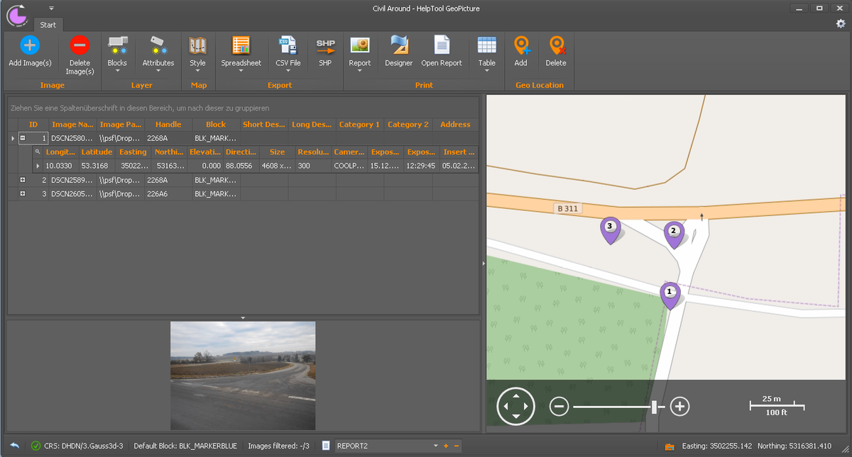 CivilAround's tweet image. Do you need easy to manage Pictures with Map coordinates in your planning? Check out our #HelpTool #GeoPicture!
