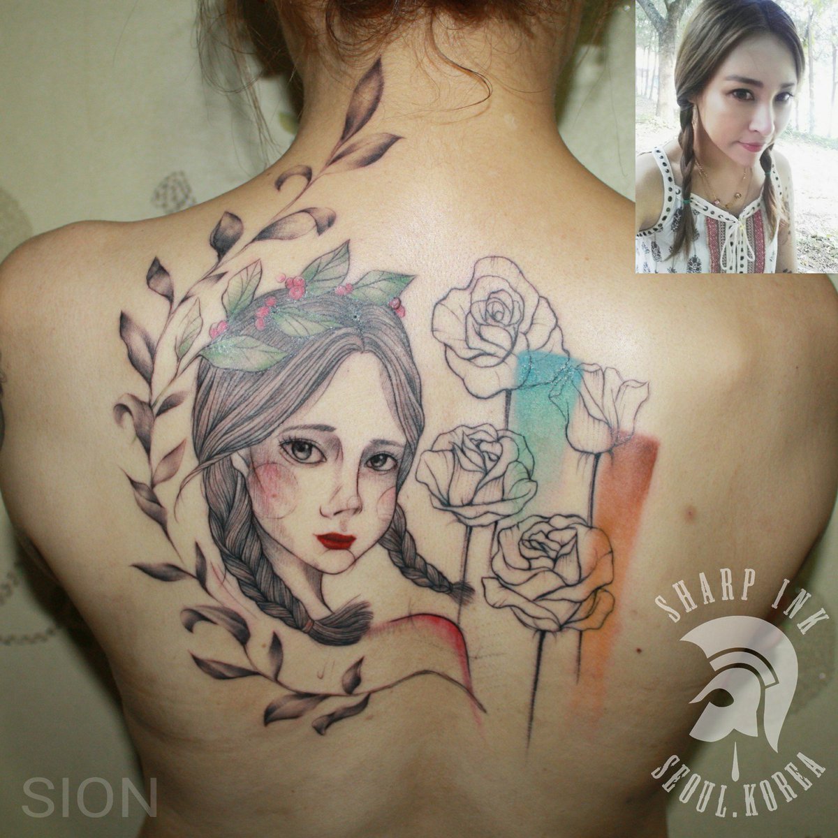 sharpinkkorea's tweet photo. Tattooist SION

#수채화타투 #인물타투 #ink #tattoo #tattooist #타투이스트 #시온 https://t.co/Nysx4vUr8O