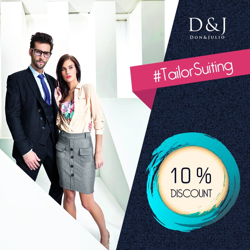 Go #TailorSuiting this season with 10% Off* on our suits. Codes available on our website.
bit.ly/1NX5u8y