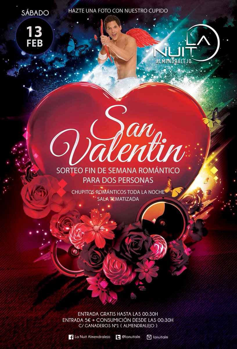 LaNuitAlm's tweet photo. Enamórate junto a nosotros este San Valentín!! 

·Hazte una foto con nuestro Cupido. https://t.co/a2qmZEJjp6