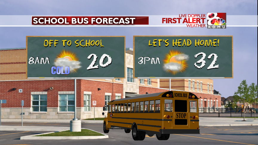 TimSchmidtTV's tweet photo. Cloudy &amp; cold at the school bus stop! Wind chills in the low 10s...Bundle Up! https://t.co/zY8eAdH2GR