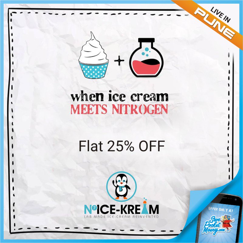 SavePocketMoney's tweet photo. Flat 25% off @nicekream Lab Made Ice-Cream Reinvented..!! #savepocketmoney #studentdiscount #nicekream #icecream https://t.co/5tkgl6OmJq