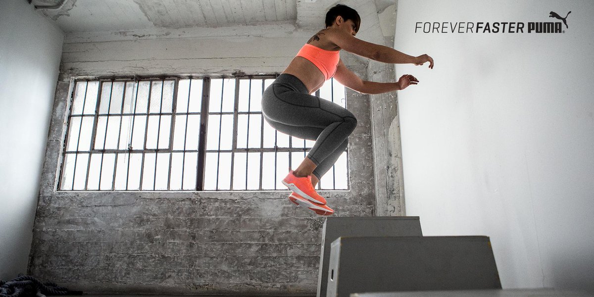 PUMATraining's tweet image. The higher the jump the stronger the legs. Get up there #NoMatterWhat.