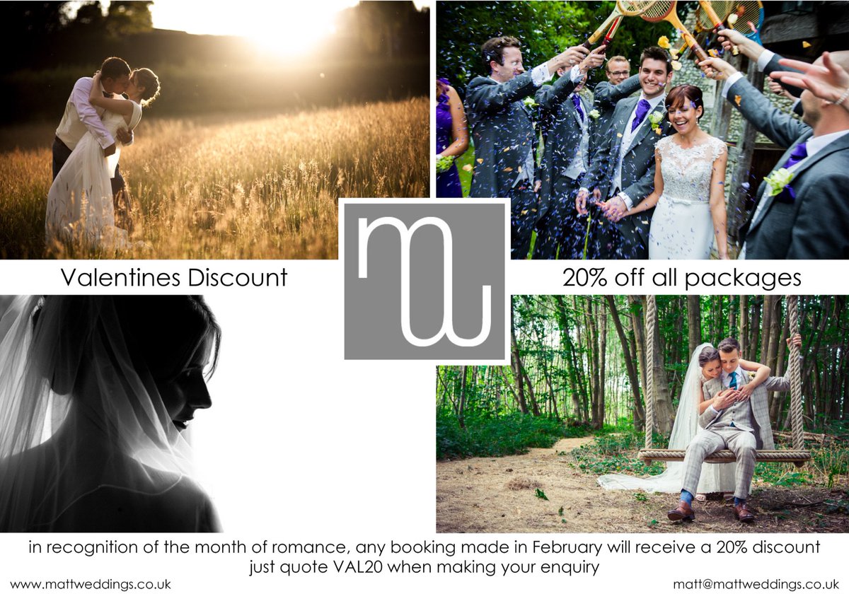 MattM337's tweet photo. #Valentine discount! 20% off all wedding packages. Quote VAL20 when making a booking #weddingphotography https://t.co/jxetoiqbhd