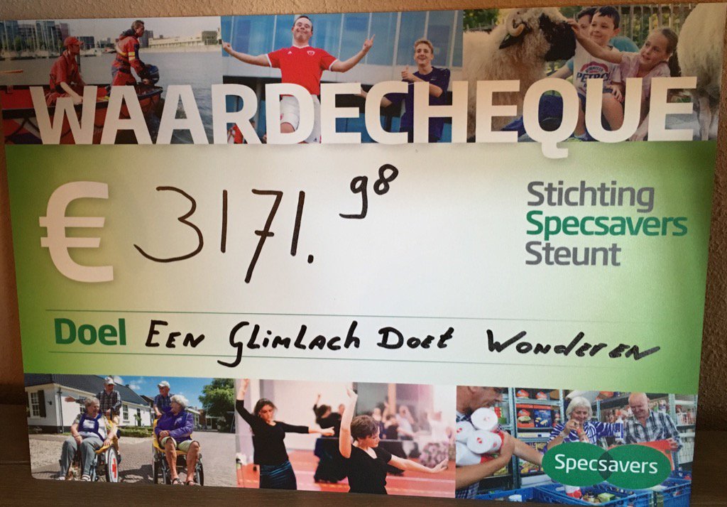 Vanmorgen@SpecsaversNL een geweldige donatie mogen ontvangen. Hartelijk dank@Specsavers Nieuwegein.