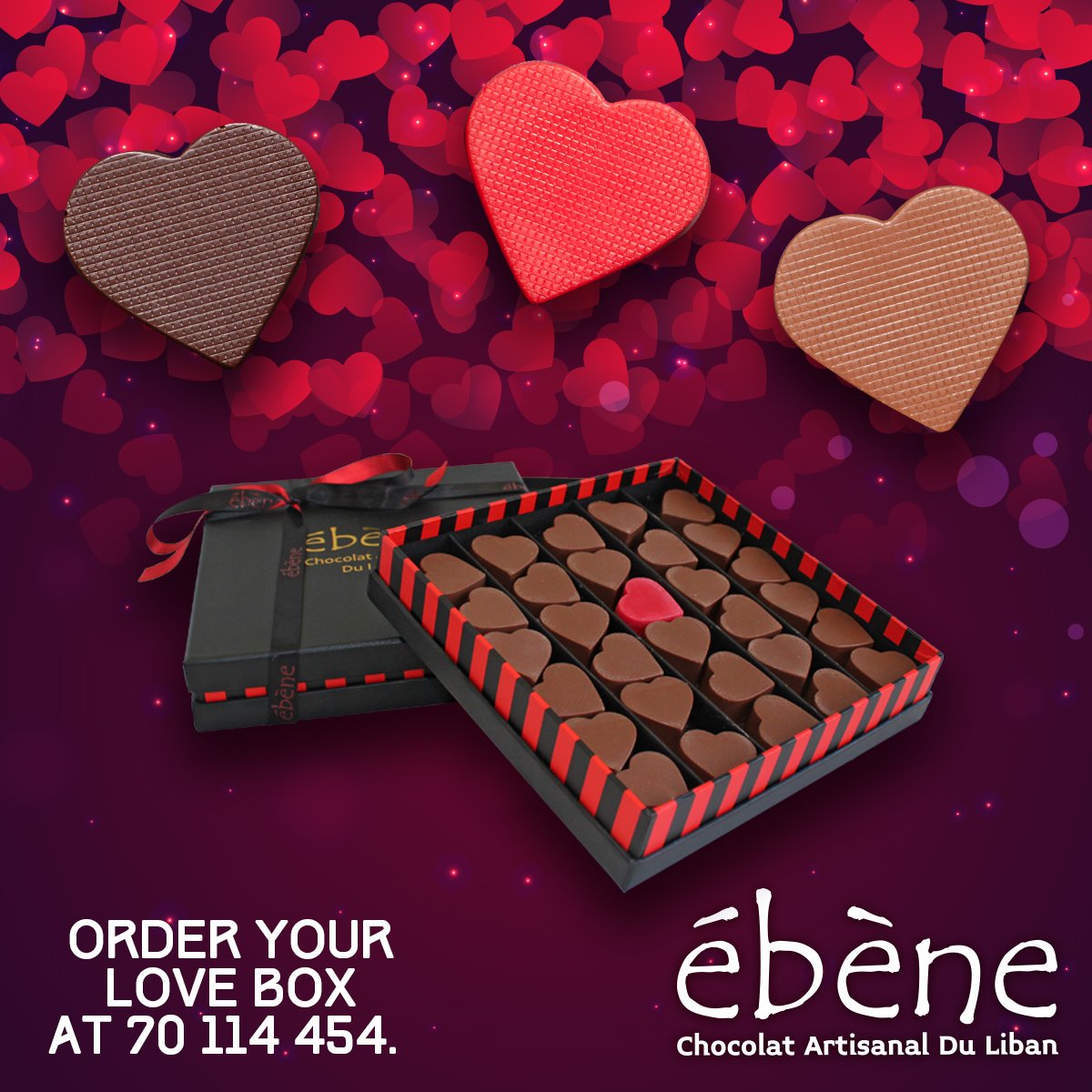 Ebenechocolat's tweet photo. Buy a #LoveBox of #Ebene #chocolate and receive two free chocolates with you and your partner’s initials on them. https://t.co/P69xbnTywK