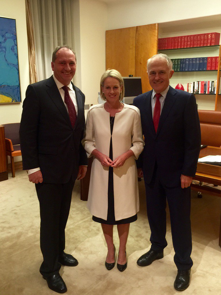 TurnbullMalcolm's tweet photo. Congratulations @Barnaby_Joyce &amp; @SenatorNash Leader &amp; Deputy Leader of the Nationals! https://t.co/GyIqpmMZv5