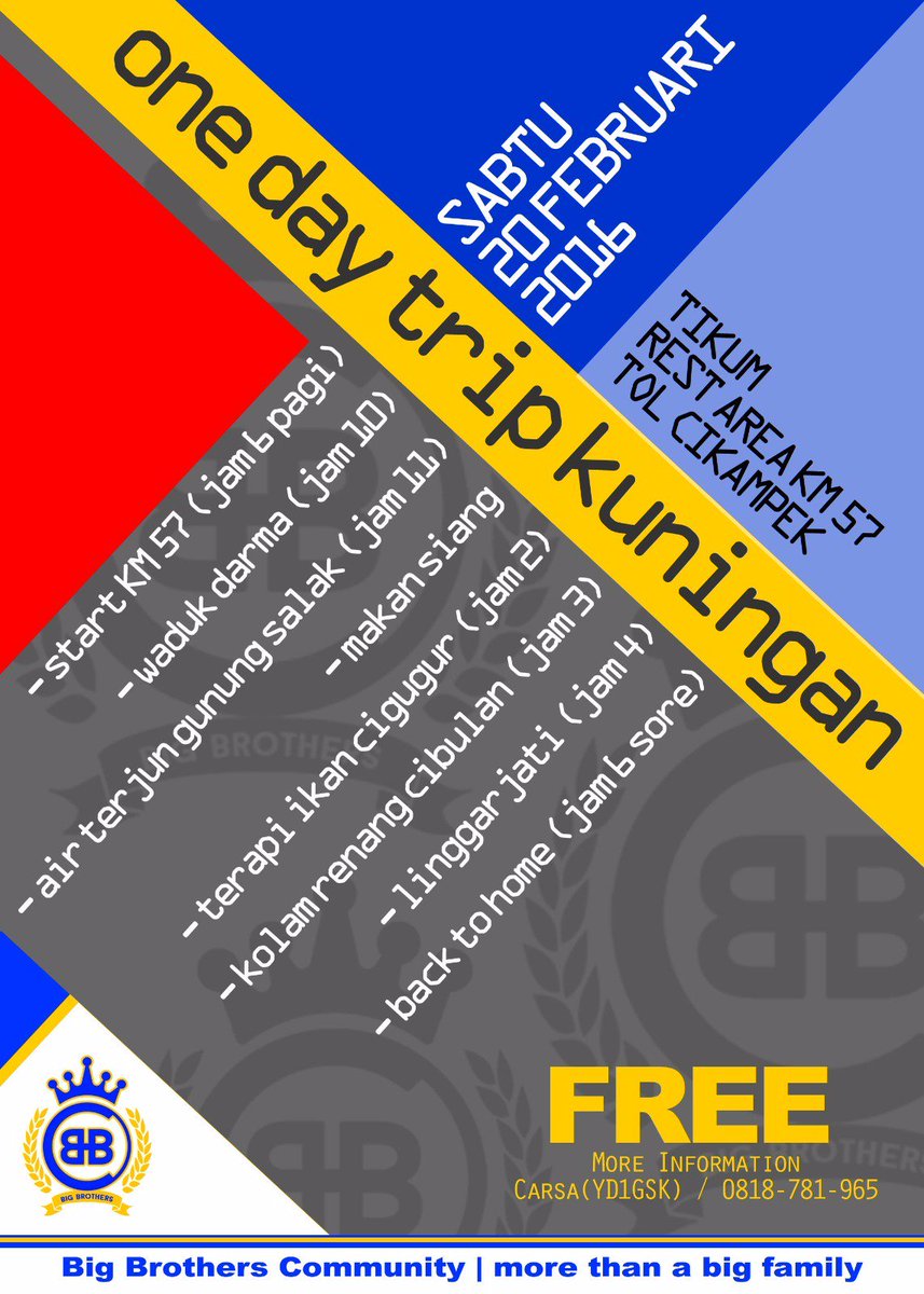 One Day Trip Kuningan Sabtu 20feb16 # tikum RA km-57 Karawang (05:00-06:00) PIC: om Carsa(YD1GSK) / 0818-781-965