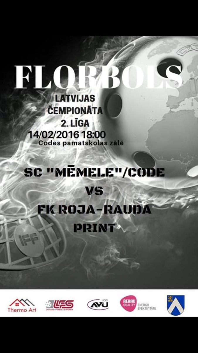 CodeFk's tweet photo. Šo svētdien 14/02 visu mīlētāju dienā spēle pret @FKROJA ,Tiekamies 18:00 Codes pamatskolas sporta zālē #florbols https://t.co/4B9Ubosscz