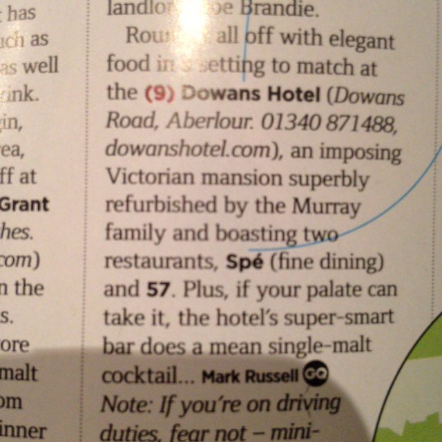 TheDowansHotel's tweet photo. Great wee mention in @BritishGQ...sweet! @cardhuwhisky #fiddichsideinn @AberlourVC #speyside #familyhotel #dowans16 https://t.co/yktIBCeqq7