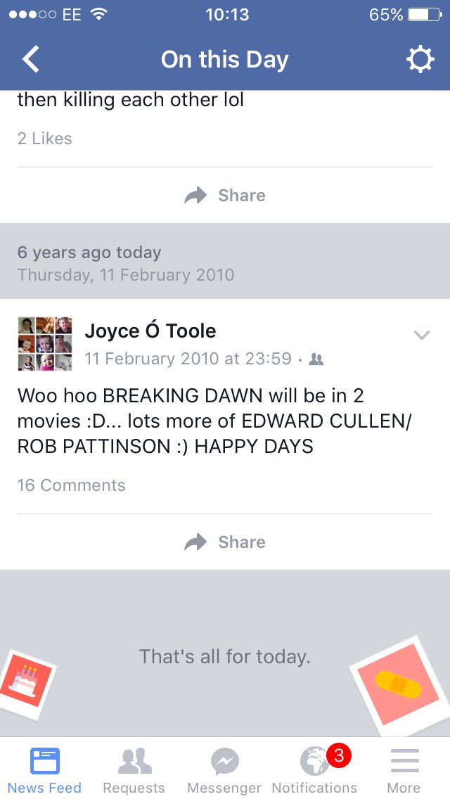 RealJoyOToole's tweet photo. I posted that 6 yrs ago today! I miss @Twilight and #EdwardCullen #BringBackTwilight https://t.co/nz1Qg48QbS