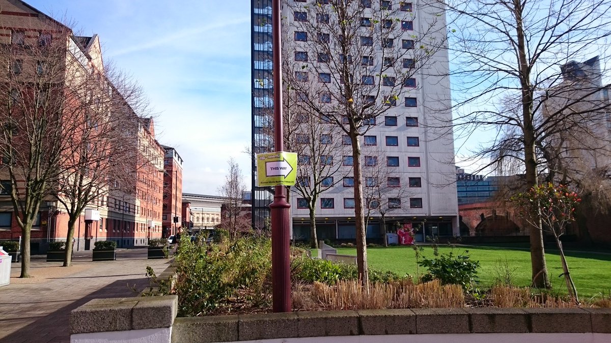 ManchesterSU's tweet photo. This way to Give It A Go North... Join us from 12pm in Renold building https://t.co/qj9dnL7o41