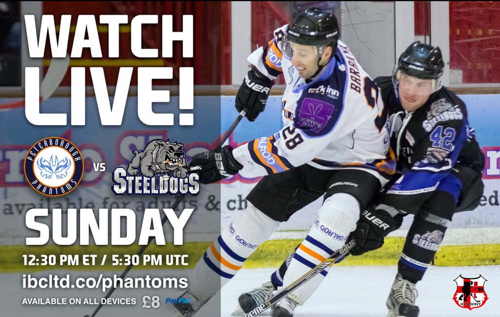 GoPhantoms's tweet photo. @SteeldogsIHC if you are not travelling to Phantoms Sunday, why not catch the Live Stream #LiveEPL https://t.co/sFQq3oPgSq