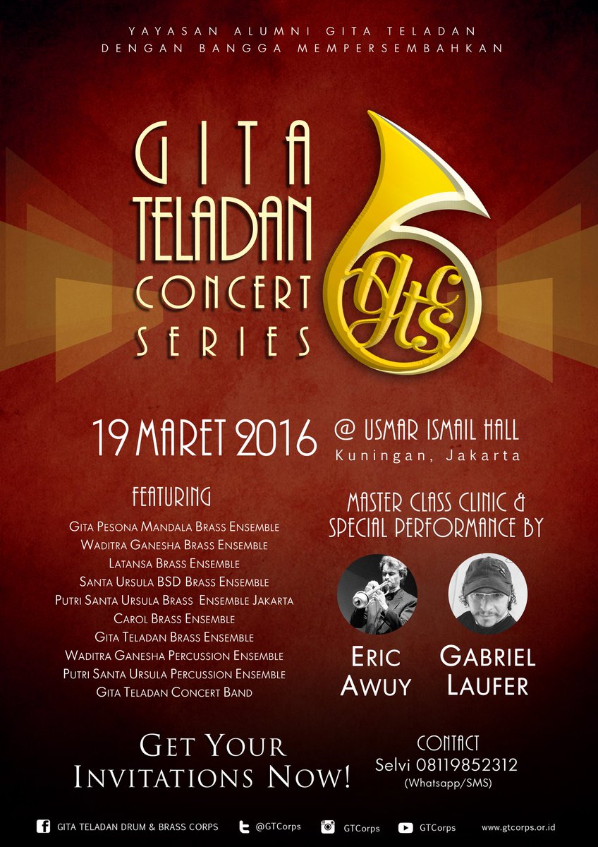 Jangan lewatkan! GITA TELADAN CONCERT SERIES 3, 19 Maret 2016, Usmar Ismail Hall Kuningan, Jakarta. Save the date!