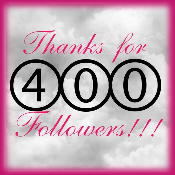 400 follower THANK YOU!Quote Twitter400 on your next reservation for a sweet surprise.Valid for next week's bookings