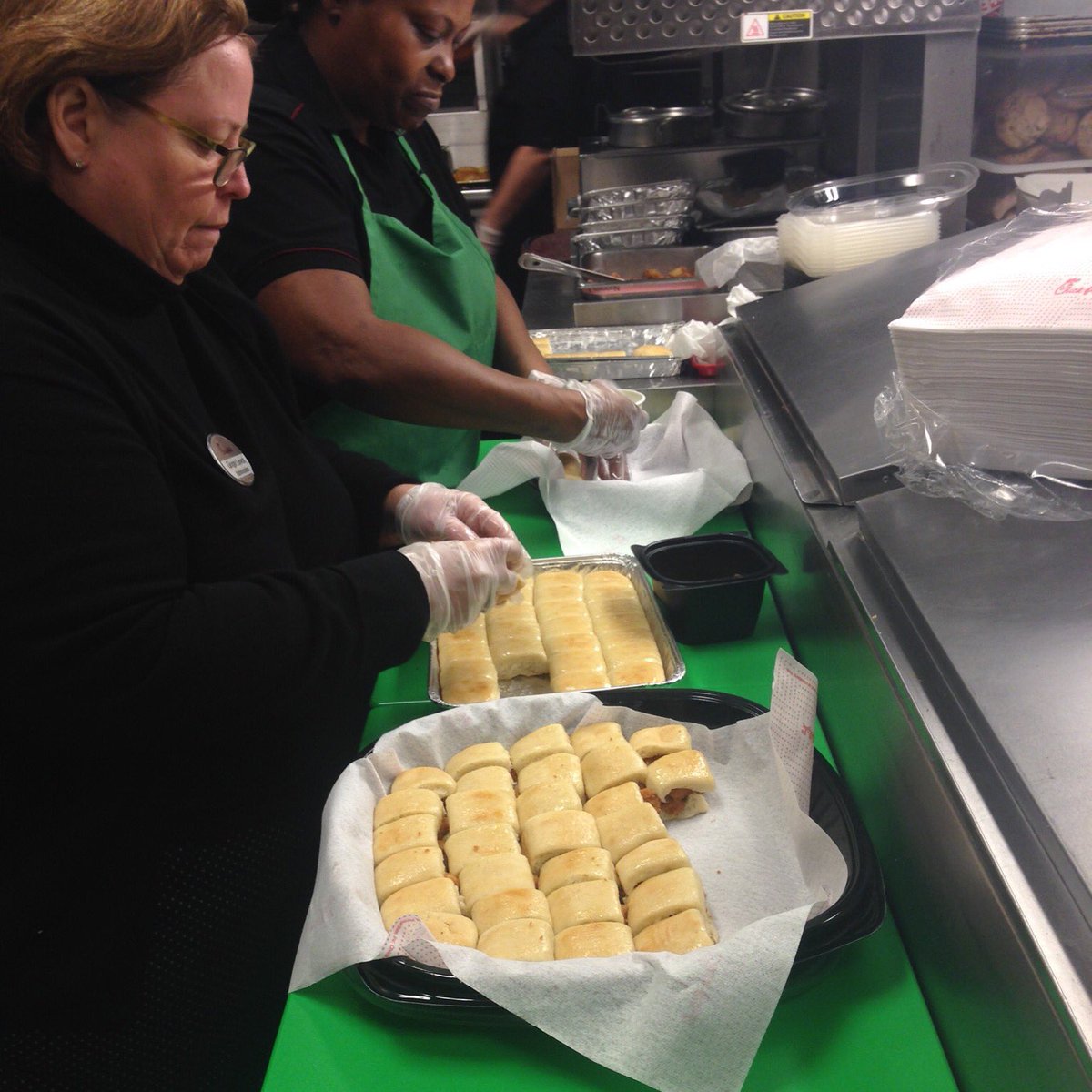 ChickfilAStPete's tweet photo. We've got quite the #chicknmini assembly line going this morning! #chickfila4thstreet https://t.co/QDEzxzCV50