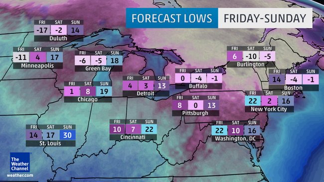 weatherchannel's tweet photo. The #coldest air of the season for the Northeast is on its way for this weekend. https://t.co/OGlOH43glg https://t.co/UrLzYyRwCw