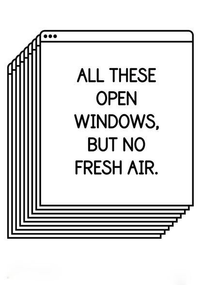 designerhumor's tweet image. All these open windows, but no fresh air.