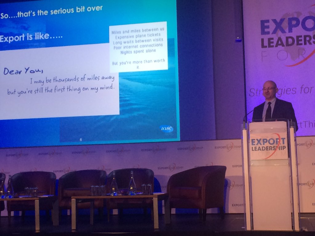 IrishExporters's tweet photo. "Export is very much like a long distance relationship" Colin Ross @iASCSeafoodIrl #ExportThinking https://t.co/uTByb53GIg