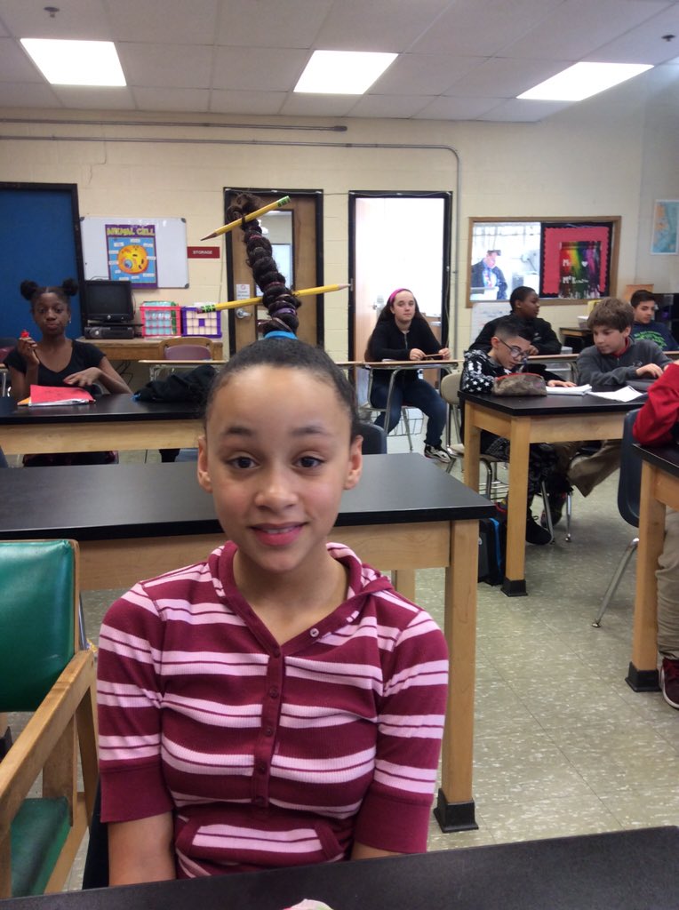 Having a hair raising experience in 6th grade Science! We love crazy day!