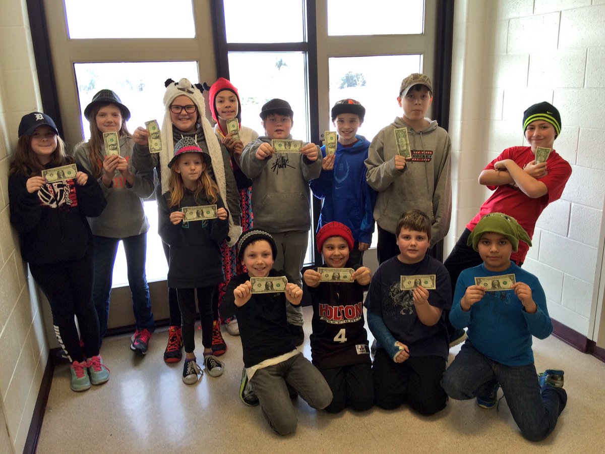 TrojanSupt's tweet photo. 387 students at HES raise $530.80 for the Kubasiak family in Ravenna with hat day. Holton kids care! #RavennaSTRONG https://t.co/kuc09tPhEM