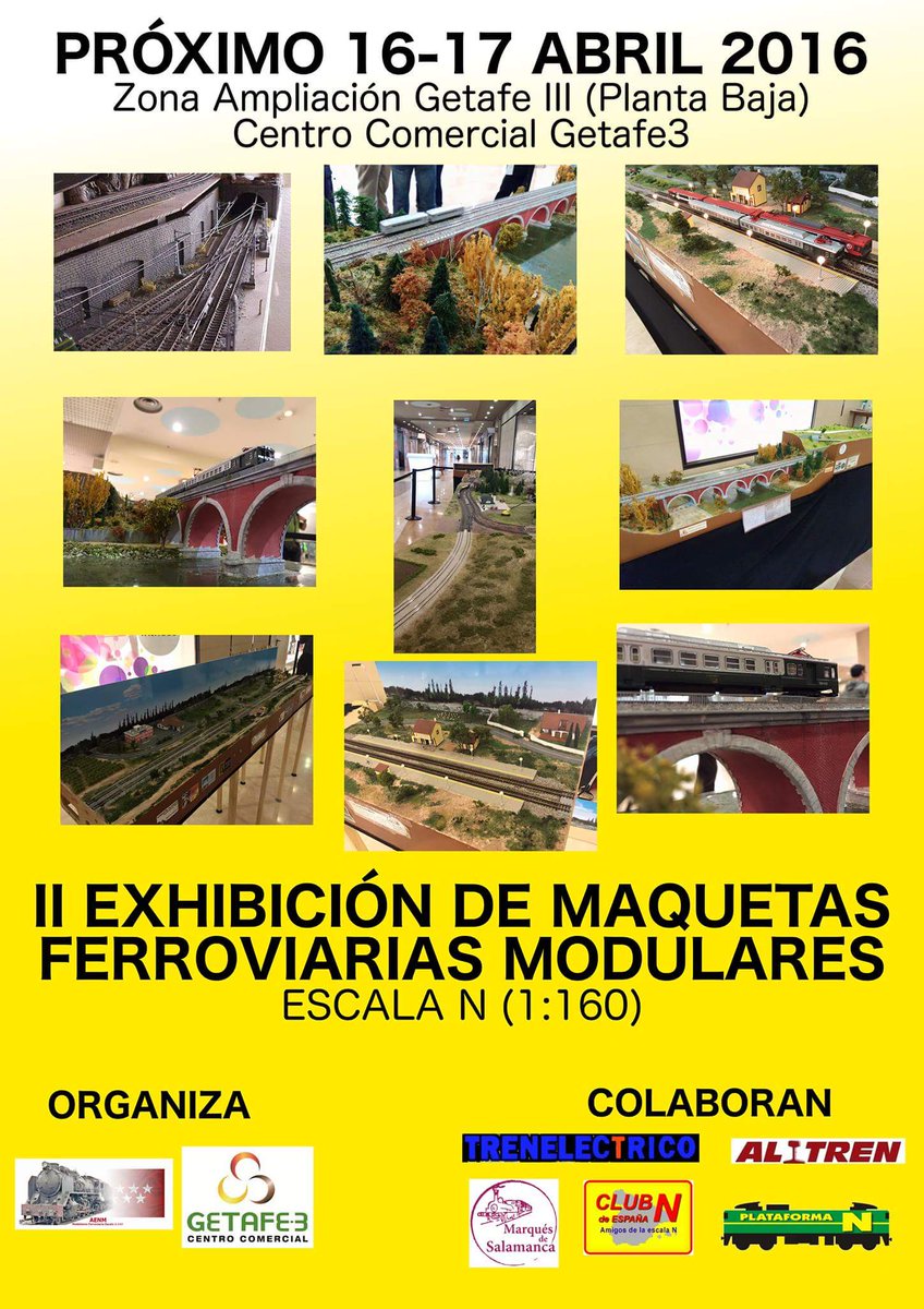 MundoEscalaN's tweet photo. II Exposición de maquetas ferroviarias modulares #EscalaN. 16-17/04/16. #Getafe. https://t.co/MP6kNJCnXZ