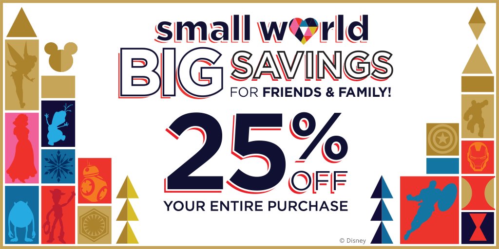 disneystore's tweet photo. It's BACK! Enjoy 25% OFF your entire purchase in-store and online, now through Monday! https://t.co/9bzcidTv7h https://t.co/tbrOP2rBkz
