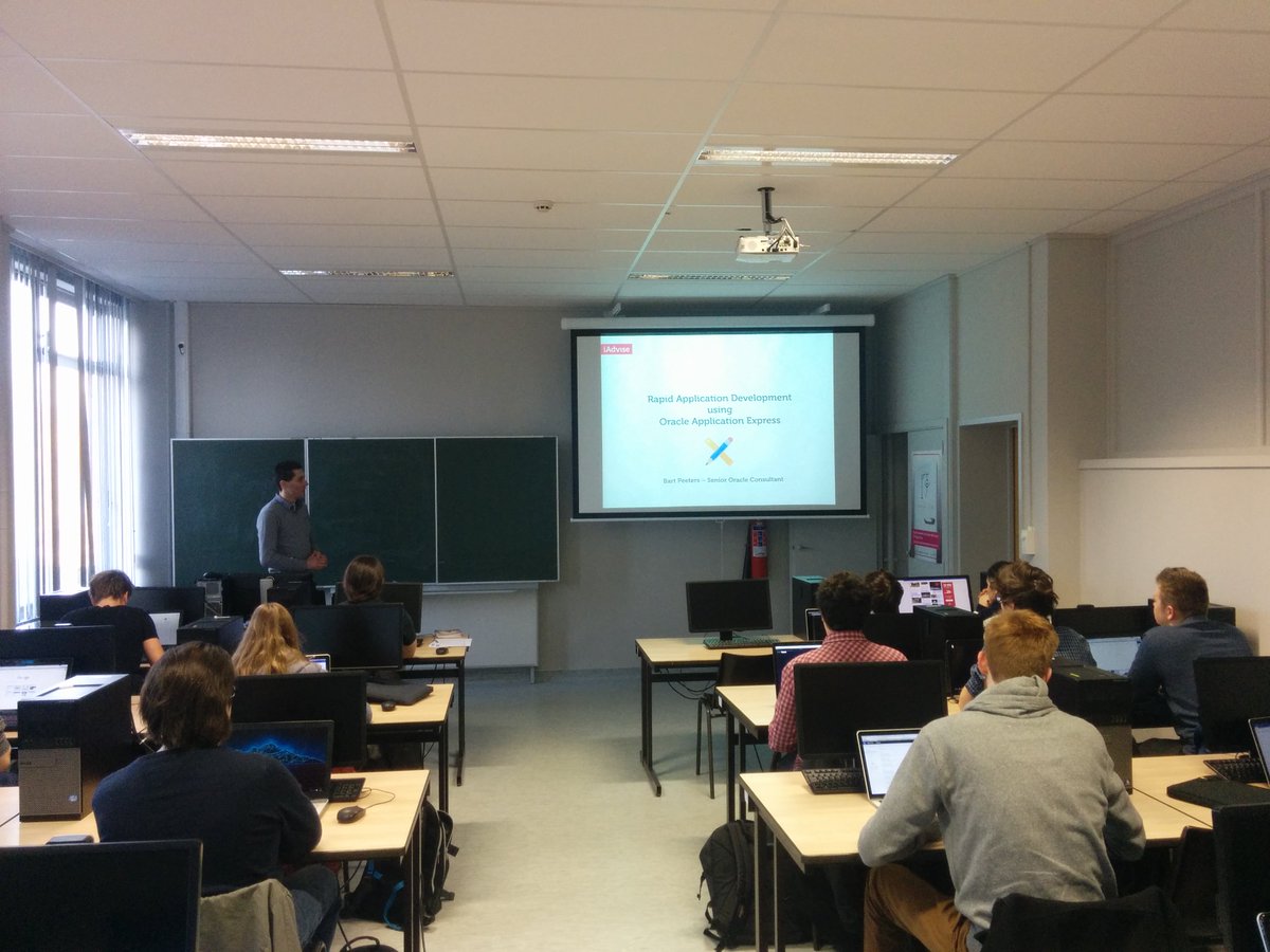 Inkubis_eu's tweet photo. RT #iAdvise_live: "Today Hogeschool_Gent trajectweek students informatica. Workshop #orclapex and #restfulservices… https://t.co/QLpAPQFHAe"