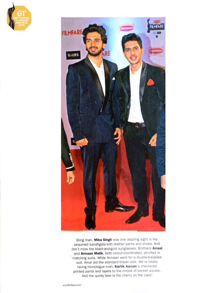 ArmaanMalik22's tweet photo. One evening I will remember forever! Perhaps the best ever... Thank you, @filmfare https://t.co/cvxP3jQDBz