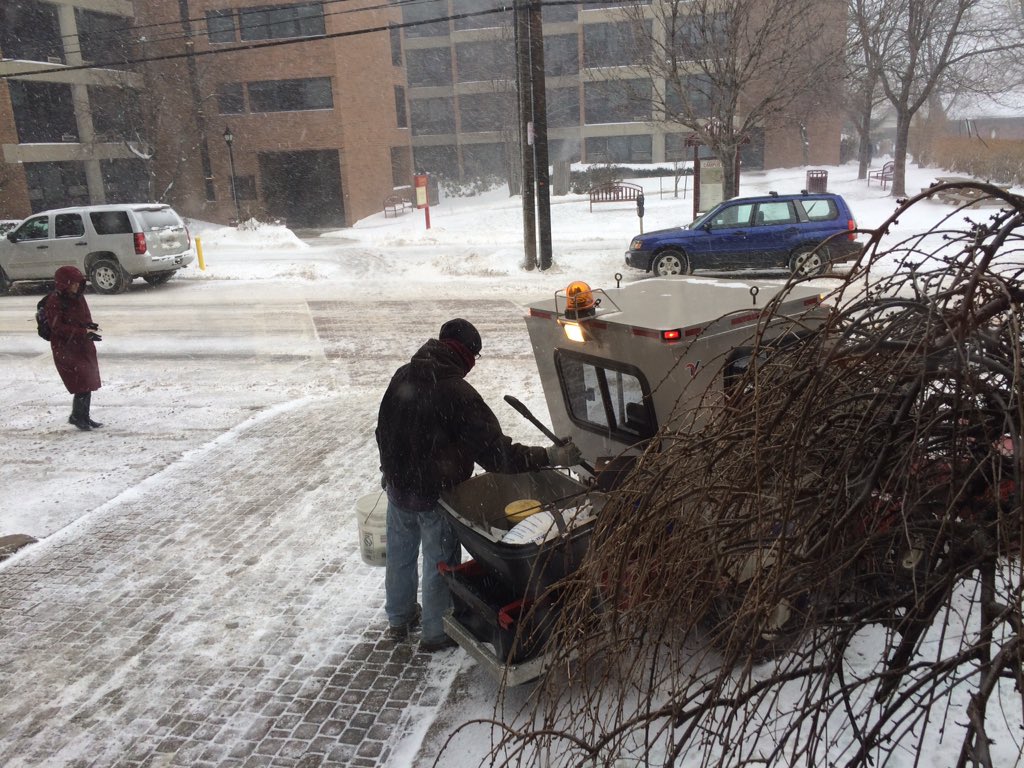 So thankful for grounds crew! It's bitter out there today. Come in for hot cocoa fellas! #gupossibilities