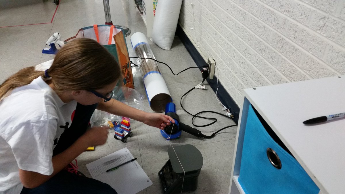 stumpteacher's tweet photo. Building a wind tunnel to test aerodynamics at #InnovationDay16 @LJHSLancers https://t.co/cDN0VQUqKa