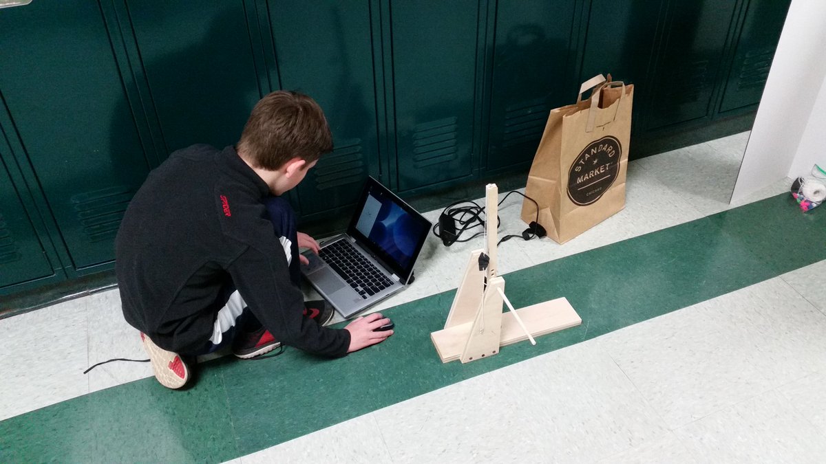 stumpteacher's tweet photo. Building and testing a trebuchet at #InnovationDay16 @LJHSLancers https://t.co/8o0m5HLR4M
