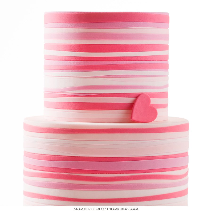 The most amazing pink stripes by <a href="/akcakedesign/">Allison Kelleher</a>!  More here: bit.ly/1zKr2yC