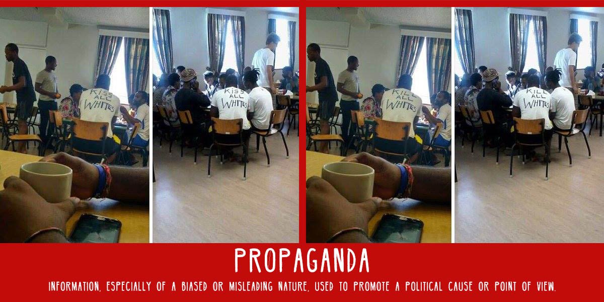 StevenJonker88's tweet photo. So did they want to 'Kill all whites' or 'Kiss all whites'? @TimesLIVE @News24 https://t.co/u3hlRWCleo