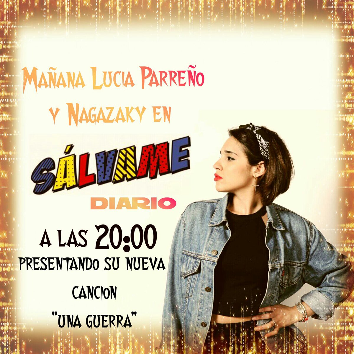 La sorpresa de hoy es q Mañana @lucia_gh_15 presentará su nuevo Single "Una Guerra" en Sálvame a las 20:00 a Verlo!!