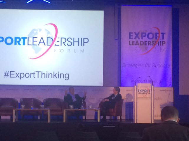 Jack Teeling speaking with Aidan Cotter of Bord Bia  at the Export Leadership Forum in Croke Park. Great discussion