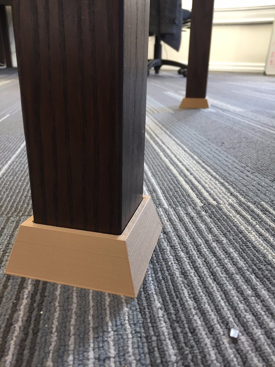 awilber's tweet photo. New @WiredTriangle office in renovated old bldg not quite level. @sajennings 3D prntr to the rescue! #DeskOrthotics https://t.co/48k3SP98xf