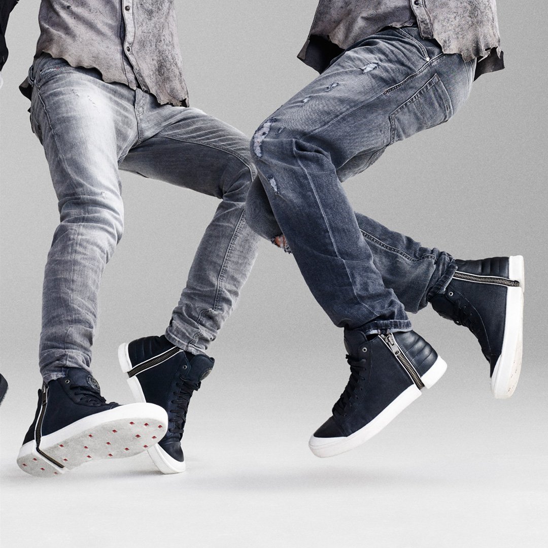 diesel zip round sneakers