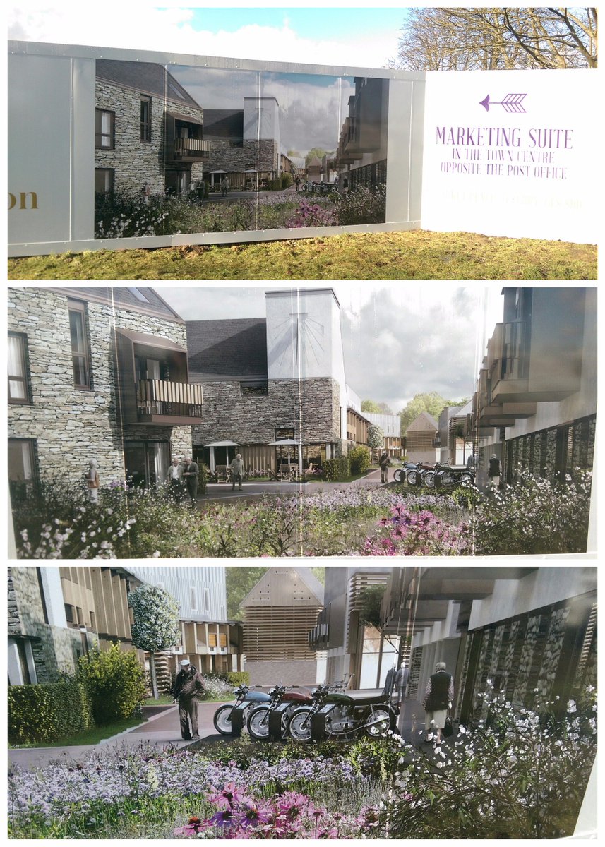 Perfect for retired Hells Angels, the new OAP's village in #Tetbury has 113 apartments and parking for 3 motorbikes