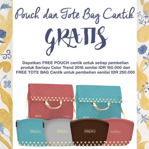 Sariayu_MT's tweet photo. Pouch & tote bag cantik bisa didapat dgn beli Sariayu #ColorTrend2016 hingga Maret 2016 di MTS seluruh Indonesia https://t.co/2BqzoHta8G